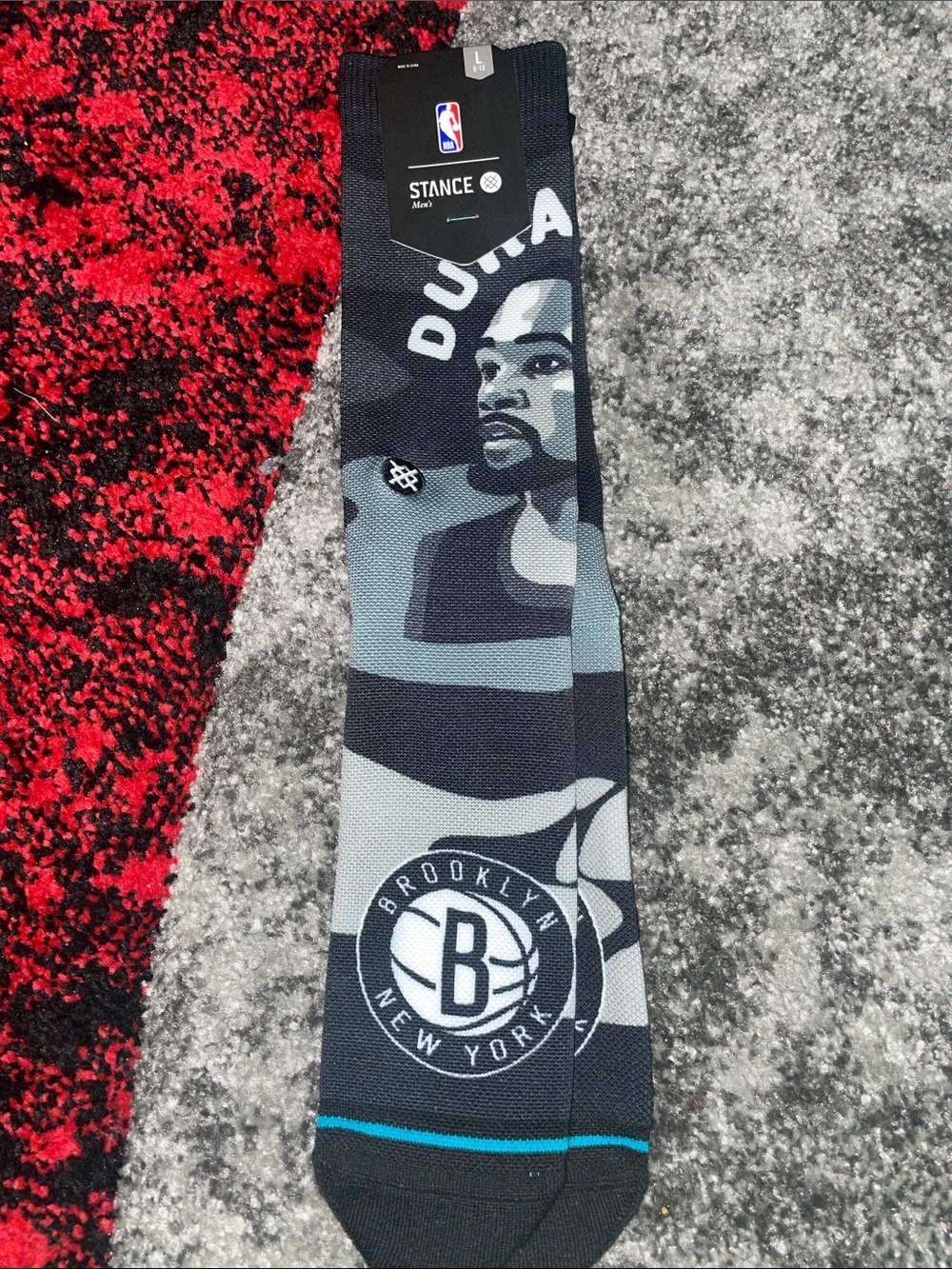 Stance Brooklyn Nets Kevin Durant Graphic Socks - Black, Gray & Teal
